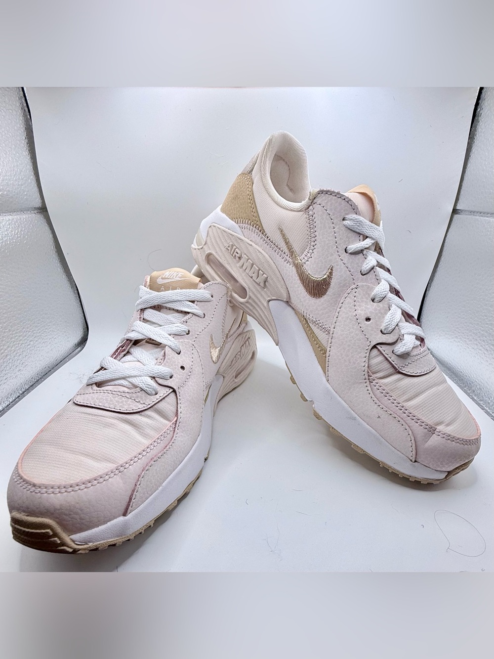 Nike Air Max Excee Womens Low Top Lace-Up Mesh Leather Pink/White DX0113-600